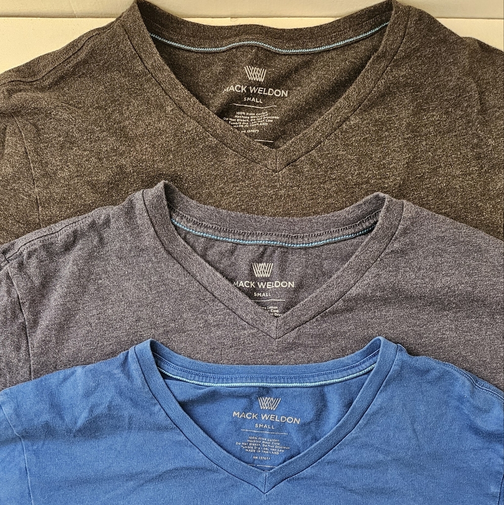 Lot of 3 x Max Weldon Pima Cotton Dailey Wear mens Small tee shirts in EUC